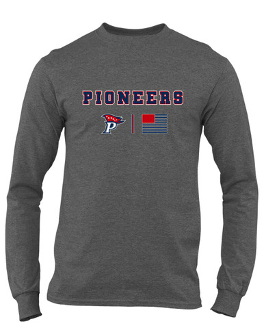Patriot Pioneers Team Colors Flag Men's LS T-Shirt