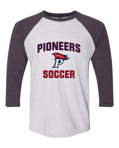 Patriot Pioneers Soccer #1 Women's Baseball T-Shirt