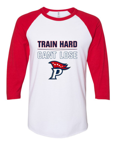 Patriot Pioneers Train Hard, Can't Lose Women's Baseball T-Shirt