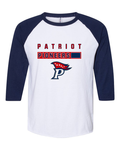 Patriot Pioneers Mascot #7 Women's Baseball T-Shirt