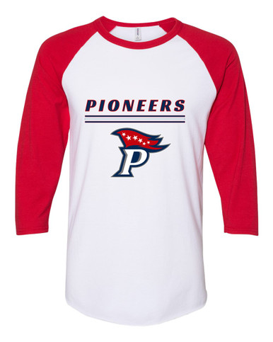 Patriot Pioneers Mascot #8 Women's Baseball T-Shirt