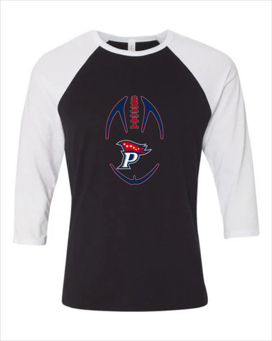 Patriot Pioneers Football #4 Women's Baseball T-Shirt