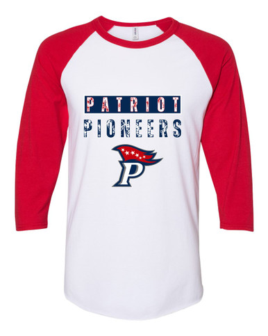 Patriot Pioneers Mascot #9 Women's Baseball T-Shirt