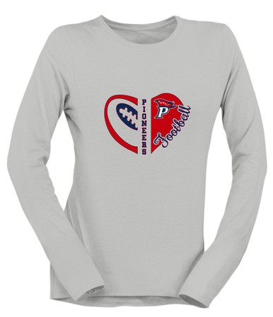 Patriot Pioneers Heart Football Women's Premium LS T-Shirt