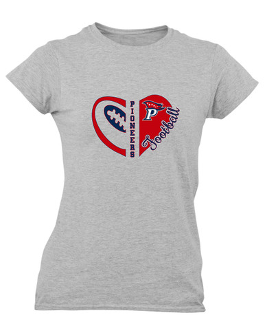 Patriot Pioneers Heart Football Women's SS T-Shirt