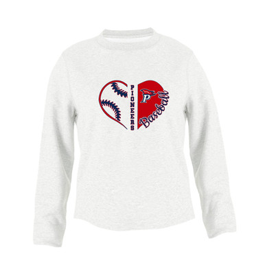 Patriot Pioneers Heart Baseball Women's Sweatshirt