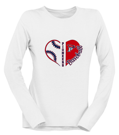 Patriot Pioneers Heart Baseball Women's Premium LS T-Shirt