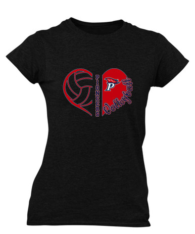 Patriot Pioneers Heart Volleyball Women's Premium SS T-Shirt