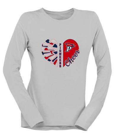 Patriot Pioneers Heart Cheer Women's LS T-Shirt