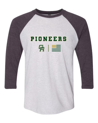 Oak Ridge Pioneers Team Colors Flag Men's Baseball T-Shirt