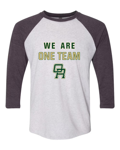 Oak Ridge Pioneers We Are One Team Women's Baseball T-Shirt