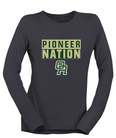 Oak Ridge Pioneers Nation #1 Women's LS T-Shirt