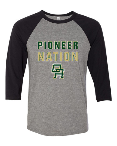 Oak Ridge Pioneers Nation #2 Women's Baseball T-Shirt