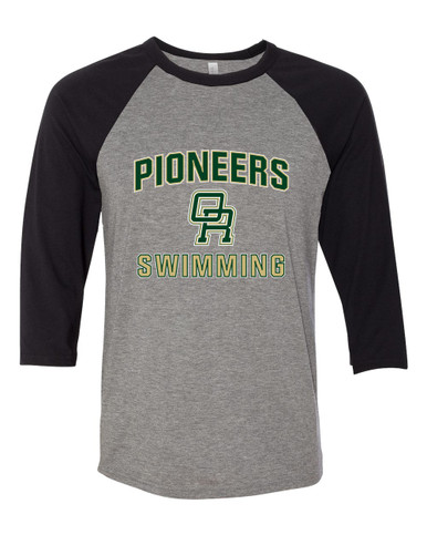 Oak Ridge Pioneers Swimming Women's Baseball T-Shirt