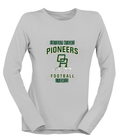 Oak Ridge Pioneers Football #6 Women's LS T-Shirt