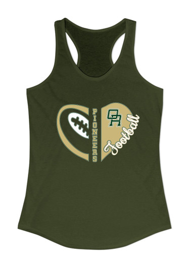 Oak Ridge Pioneers Heart Football Women's Tank Top