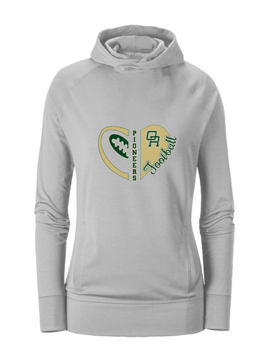Oak Ridge Pioneers Heart Football Women's Hoodie