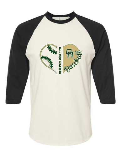 Oak Ridge Pioneers Heart Baseball Women's Baseball T-Shirt