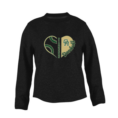 Oak Ridge Pioneers Heart Baseball Women's Sweatshirt