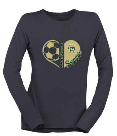 Oak Ridge Pioneers Heart Soccer Women's Premium LS T-Shirt