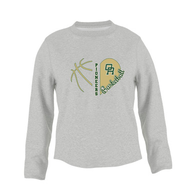 Oak Ridge Pioneers Heart Basketball Women's Sweatshirt