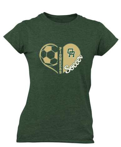 Oak Ridge Pioneers Heart Soccer Women's Premium SS T-Shirt