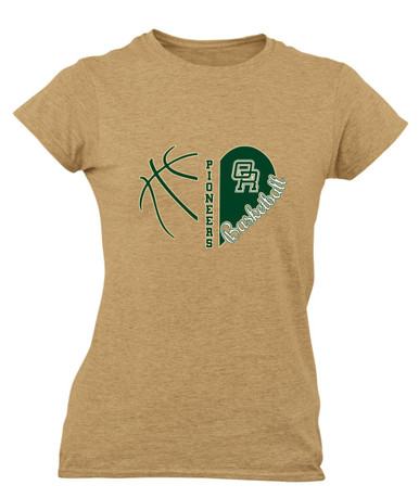 Oak Ridge Pioneers Heart Basketball Women's SS T-Shirt