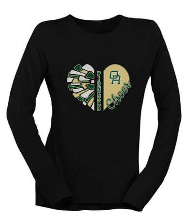 Oak Ridge Pioneers Heart Cheer Women's LS T-Shirt