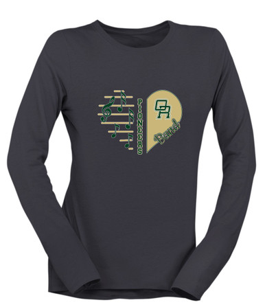Oak Ridge Pioneers Heart Band Women's Premium LS T-Shirt