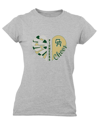 Oak Ridge Pioneers Heart Cheer Women's Premium SS T-Shirt