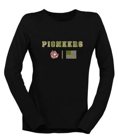 Cupertino Pioneers Camo Flag Women's Premium LS T-Shirt