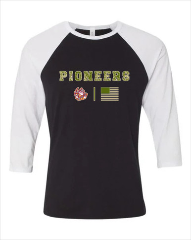 Cupertino Pioneers Camo Flag Women's Baseball T-Shirt