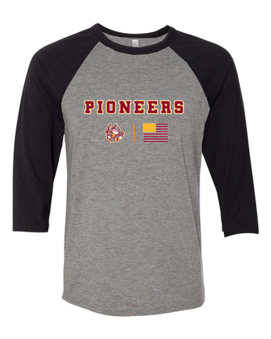 Cupertino Pioneers Team Colors Flag Women's Baseball T-Shirt