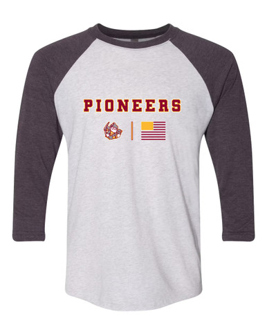 Cupertino Pioneers Team Colors Flag Men's Baseball T-Shirt