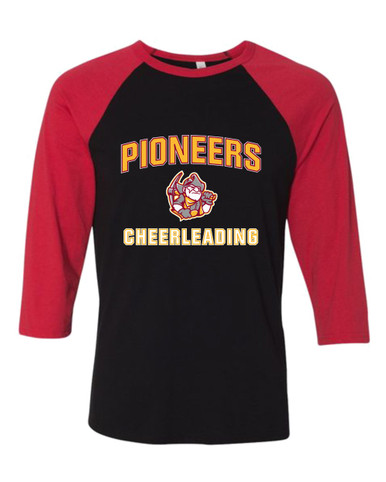 Cupertino Pioneers Cheerleading Women's Baseball T-Shirt