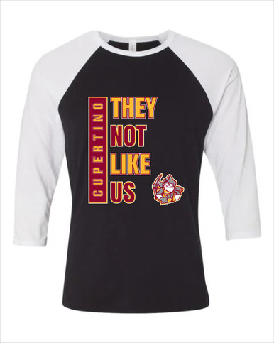 Cupertino Pioneers They Not Like Us #1 Women's Baseball T-Shirt