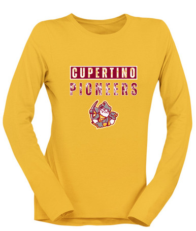 Cupertino Pioneers Mascot #9 Women's LS T-Shirt