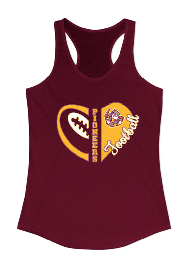 Cupertino Pioneers Heart Football Women's Tank Top