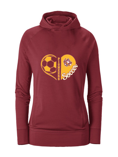Cupertino Pioneers Heart Soccer Women's Hoodie