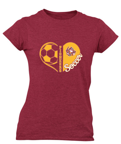 Cupertino Pioneers Heart Soccer Women's SS T-Shirt