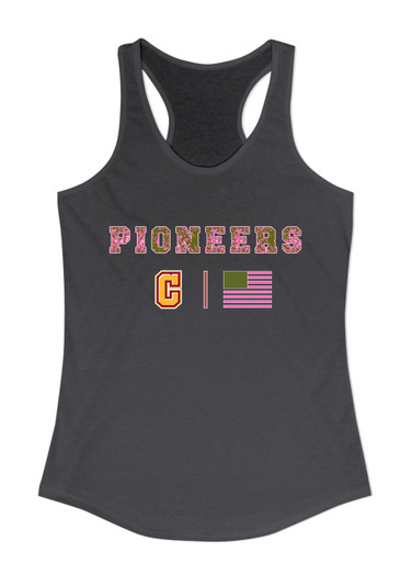 Cupertino Pioneers C Script Pink Camo Flag Women's Tank Top
