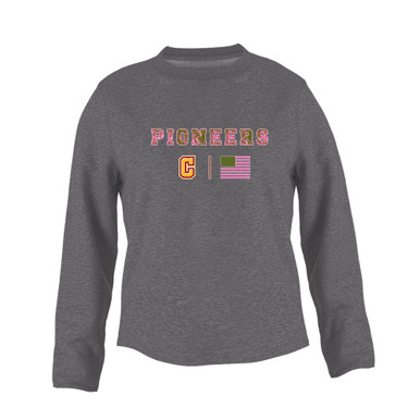 Cupertino Pioneers C Script Pink Camo Flag Women's Sweatshirt