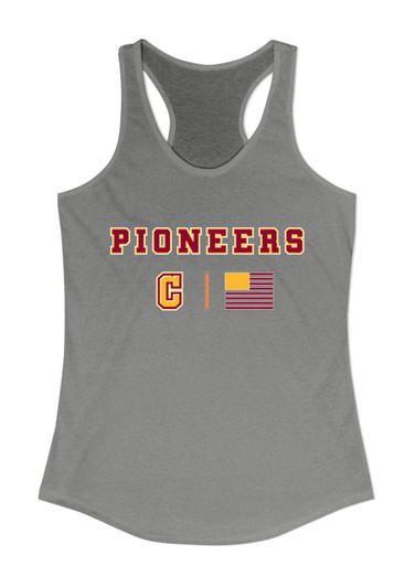 Cupertino Pioneers C Script Team Colors Flag Women's Tank Top