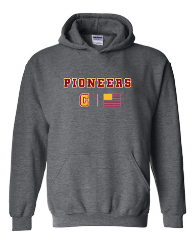 Cupertino Pioneers C Script Team Colors Flag Men's Hoodie
