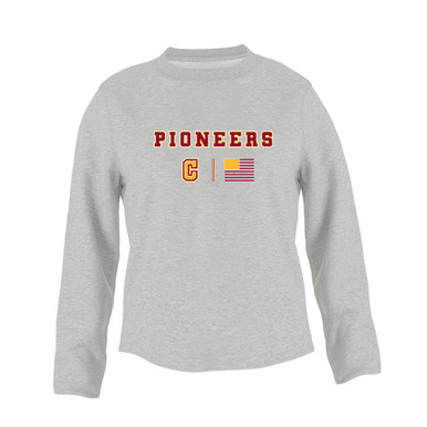 Cupertino Pioneers C Script Team Colors Flag Women's Sweatshirt