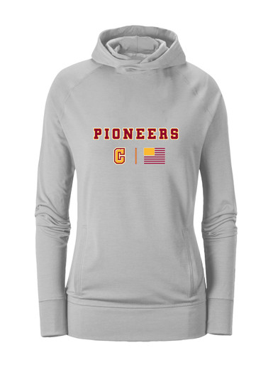 Cupertino Pioneers C Script Team Colors Flag Women's Hoodie