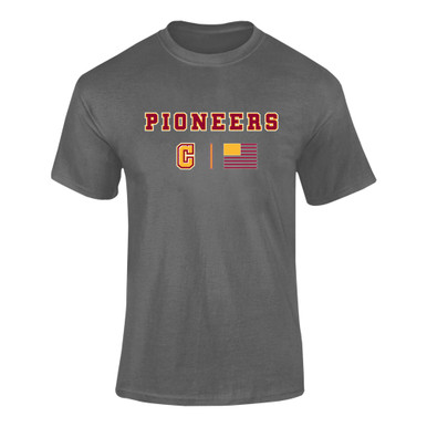 Cupertino Pioneers C Script Team Colors Flag Men's Premium SS T-Shirt