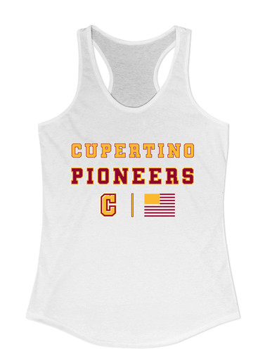 Cupertino Pioneers C Script Spirit Flag Women's Tank Top