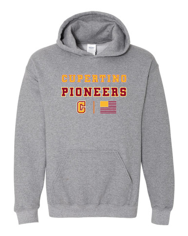 Cupertino Pioneers C Script Spirit Flag Men's Hoodie