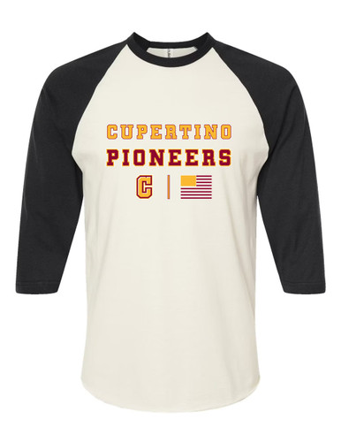 Cupertino Pioneers C Script Spirit Flag Women's Baseball T-Shirt